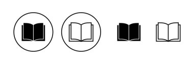 Kitap ikonu vektörü. Açık kitap işareti ve sembol. Kitap simgesi