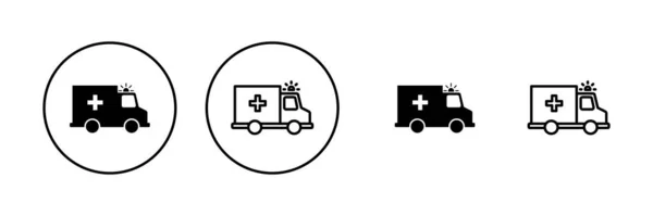 Διάνυσμα Εικονιδίου Ασθενοφόρου Πινακίδα Και Σύμβολο Φορτηγού Ασθενοφόρου Ασθενοφόρο Αυτοκίνητο — Διανυσματικό Αρχείο