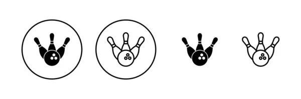 Διάνυσμα Εικονιδίου Μπόουλινγκ Σύμβολο Και Σύμβολο Μπάλας Μπόουλινγκ Και Καρφίτσας — Διανυσματικό Αρχείο