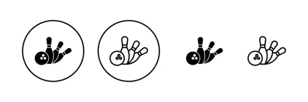 Vektor Bowlingové Ikony Bowlingová Koule Pin Znamení Symbol — Stockový vektor