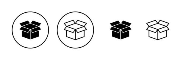 Kutu Simgesi Vektörü Kutu Işareti Sembol Paket Paket — Stok Vektör