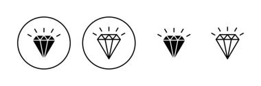 Elmas ikon vektörü. Elmas taşları işareti ve sembolü
