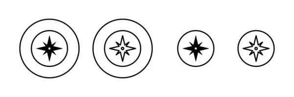 コンパスアイコンベクトル 矢印コンパスアイコンの記号と記号 — ストックベクタ
