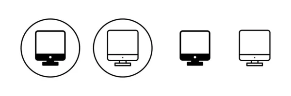 Computer Icon Vector Computer Monitor Sign Symbol — Stock Vector
