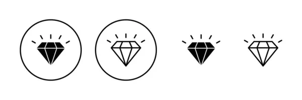 Vecteur Icône Diamant Gemmes Diamant Signe Symbole — Image vectorielle
