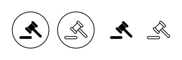 Gavel Icône Vecteur Juge Signe Symbole Marteau Icône Loi Vente — Image vectorielle