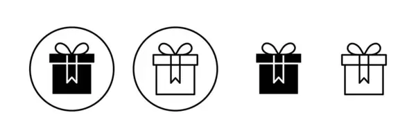 Gift Icon Vector Cadeauteken Symbool Verjaardagscadeau — Stockvector