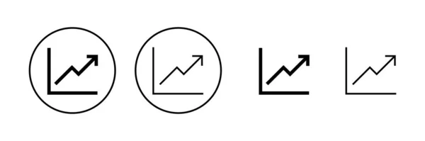 Creciente Vector Icono Gráfico Signo Símbolo Carta Icono Diagrama — Vector de stock