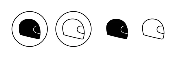 Wektor Ikony Kasku Znak Symbol Kasku Motocyklowego Ikona Kasku Budowlanego — Wektor stockowy