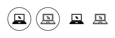 Dizüstü bilgisayar simgesi vektörü. bilgisayar işareti ve sembol