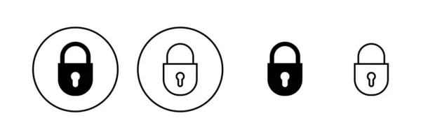 Zablokować Wektor Ikony Znak Symbol Kłódki Ikona Szyfrowania Symbol Bezpieczeństwa — Wektor stockowy