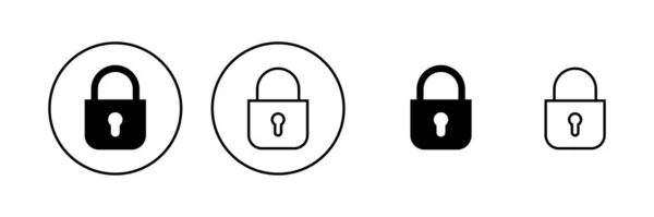 Zablokować Wektor Ikony Znak Symbol Kłódki Ikona Szyfrowania Symbol Bezpieczeństwa — Wektor stockowy