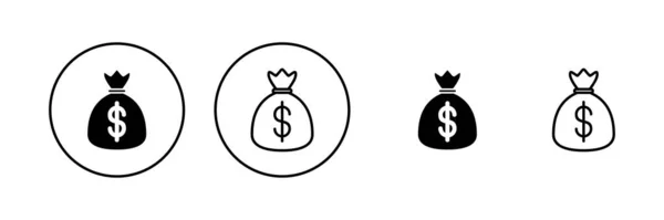 Vettore Icone Monetarie Denaro Simbolo — Vettoriale Stock