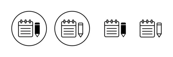 Vektor Ikony Poznámky Značka Symbol Notepadu — Stockový vektor