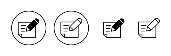 Note Icône Vecteur Signe Symbole Bloc Notes — Image vectorielle