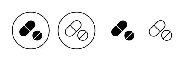 Wektor Ikony Pigułek Ikona Kapsułki Znak Symbol Narkotyków — Wektor stockowy