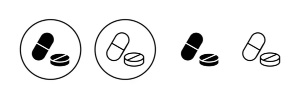 Pillen Symbolvektor Kapselsymbol Zeichen Und Symbol Für Drogen — Stockvektor