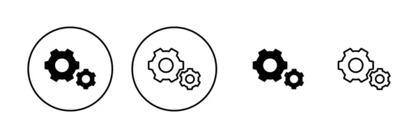 Réglage Vecteur Icône Cog Signe Symbole Signe Engrenage — Image vectorielle