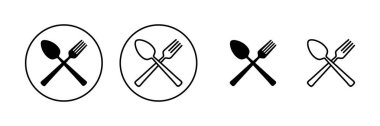 kaşık ve çatal ikon vektörü. kaşık, çatal ve bıçak ikonu vektörü. Restoran işareti ve sembolü