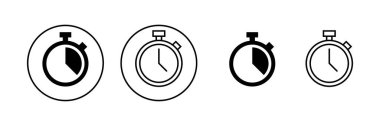 Kronometre simge vektörü. Zamanlayıcı işareti ve sembol. Geri sayım simgesi. Zaman Dönemi