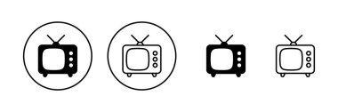Televizyon ikonu vektörü. televizyon işareti ve sembol