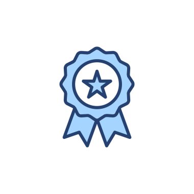 Rozet simgesi vektörü. Ödül ikon vektörü. İşaret ve simgelere ulaş