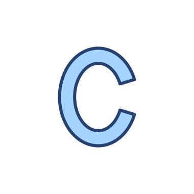 Telif hakkı simgesi vektörü. telif hakkı işareti ve sembol