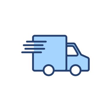 Teslimat kamyonu ikon vektörü. Teslimat kamyonu işareti ve sembol. Hızlı dağıtım simgesi gönderiliyor