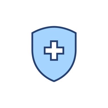 Sağlık sigortası ikonu vektörü. Sigorta sağlık belgesi ve sembolü