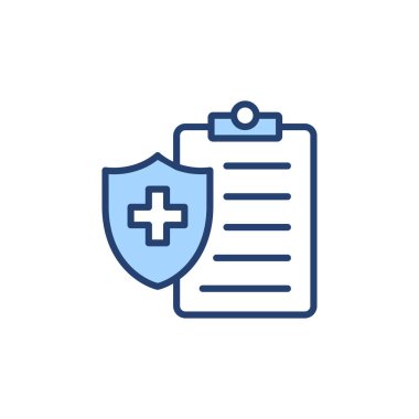 Tıbbi sigorta ikonu vektörü. Sağlık sigortası ve sembol