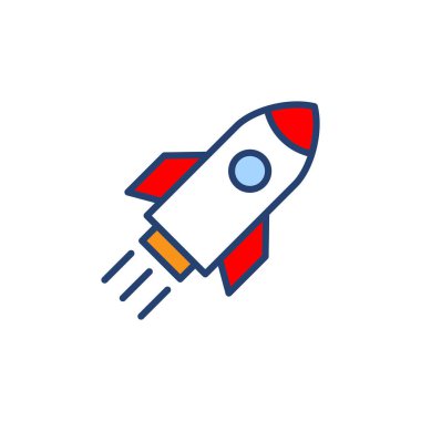 Roket ikon vektörü. Başlangıç işareti ve sembol. roket fırlatma simgesi
