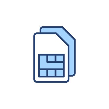 Sim kart simge vektörü. çift sim kart işareti ve sembol