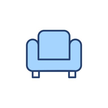 Koltuk simgesi vektörü. Kanepe işareti ve sembol. mobilya simgesi