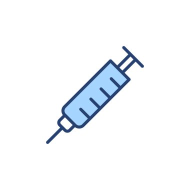 Şırınga ikon vektörü. Enjeksiyon işareti ve sembol. Aşı simgesi