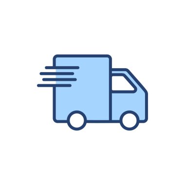 Teslimat kamyonu ikon vektörü. Teslimat kamyonu işareti ve sembol. Hızlı dağıtım simgesi gönderiliyor