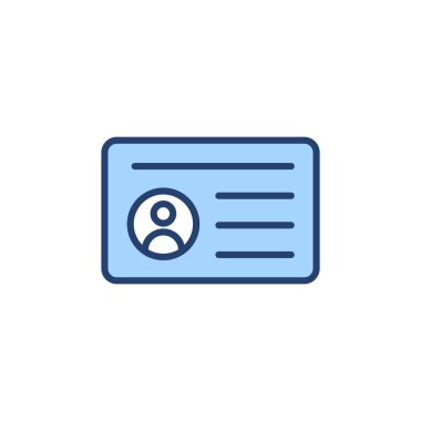 Lisans simgesi vektörü. Kimlik kartı simgesi. Sürücü ehliyeti, personel kimlik kartı 