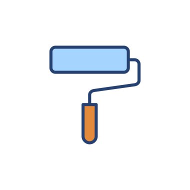 Simge vektörünü boya. Boya fırçası işareti ve sembol. boyama silindiri vektörü