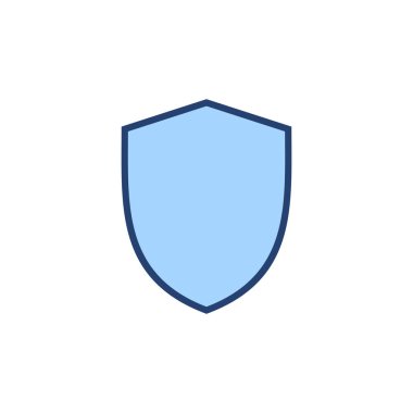 Kalkan simgesi vektörü. Koruma ikonu. Güvenlik işareti ve sembol