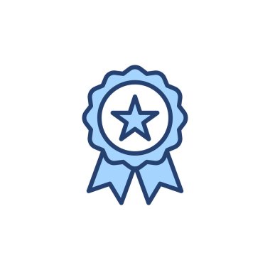 Rozet simgesi vektörü. Ödül ikon vektörü. İşaret ve simgelere ulaş