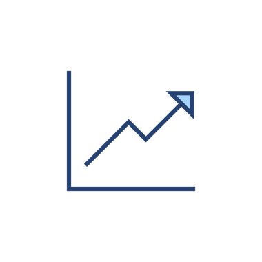 Grafik simgesi vektörü büyüyor. Çizelge ve sembol. diyagram simgesi