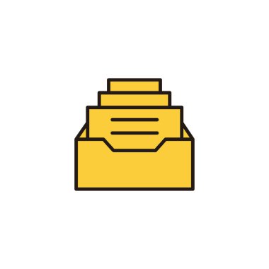 Web ve mobil uygulama için dizin simgesi vektörünü arşivle. Belge vektör simgesi. Depolama simgesini arşivle.