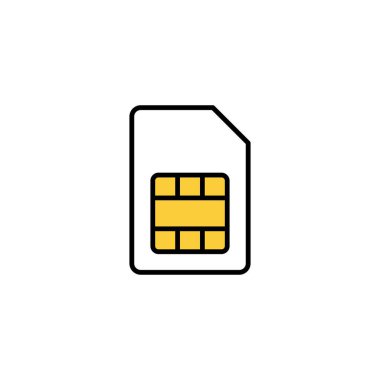 Web ve mobil uygulama için Sim kart simgesi vektörü. çift sim kart işareti ve sembol