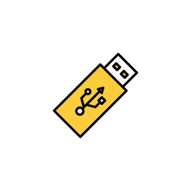 Web ve mobil uygulama için Usb simgesi vektörü. Flaş disk işareti ve sembol. Flash disk işareti.