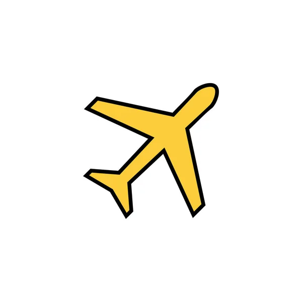 Rovinný Vektor Ikon Pro Webovou Mobilní Aplikaci Značka Symbol Letadla — Stockový vektor
