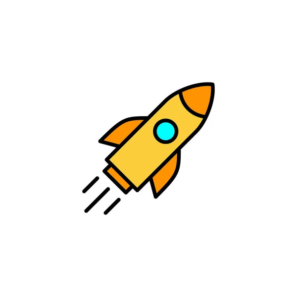 Rocket Icon Vector Web Mobile App Startup Sign Symbol Rocket — Stock Vector