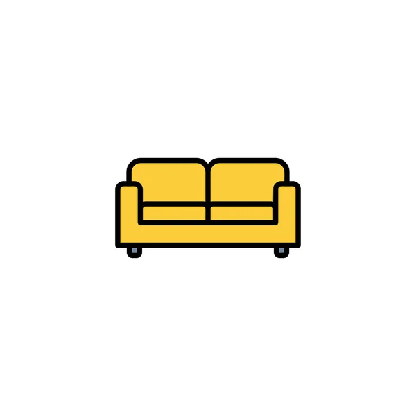 Sofa Icoon Vector Voor Web Mobiele App Bank Teken Symbool — Stockvector