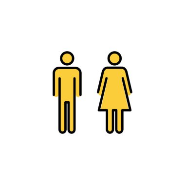 Web ve mobil uygulama için erkek ve kadın ikon vektörü. Erkek ve dişi işareti ve sembol. Kızlar ve oğlanlar