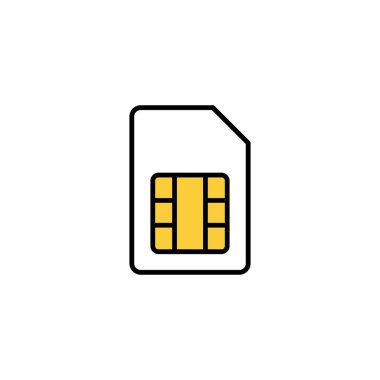 Web ve mobil uygulama için Sim kart simgesi vektörü. çift sim kart işareti ve sembol