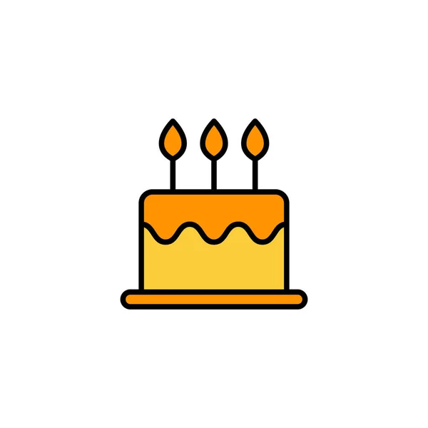Cake Icon Vector Web Mobile App Cake Sign Symbol Birthday — Stok Vektör
