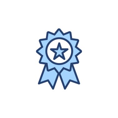 Rozet simgesi vektörü. Ödül ikon vektörü. İşaret ve simgelere ulaş